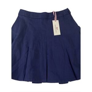 Vineyard Vines Nautical Navy Stretch Twill Pleated Skirt 2R001205-480 Size 6 NWT